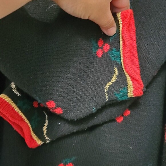 Vintage Nutcracker Ugly Christmas Party Sweater Floral Puensetia Sz L EUC - Picture 11 of 16